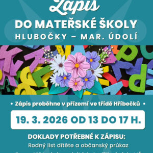 Zápis dětí do naší MŠ 19. 3. 2026